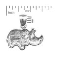 thumbnail image 2 of Rhodium Plated 925 Sterling Silver Rhinoceros Charm, 2 of 5