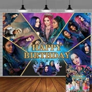 Descendants Party Supplies Backdrop Poster Movie Background for Photography Kids Banner Birthday Decorations