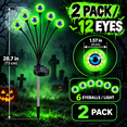 thumbnail image 2 of LOMYOLO Halloween Solar Eyeball Lights Outdoor, 2 Pack 12 LED Scary Swaying Eye Landscape Path Lights Waterproof Solar Garden Lights for Yard Lawn Walkway Patio Halloween Decorations Party Decor, 2 of 8