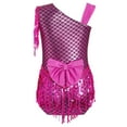 thumbnail image 3 of Kaerm Girls Latin Dance Bodysuit Fish Scale Tassel Dancewear Gymnastics Leotard Athletic Tank Tops Hot Pink 10, 3 of 4