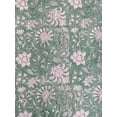thumbnail image 3 of Ridhi - Mint Green Pink and White 60x90 Inch rectangle Cotton indian block print reusable tablecloth, 3 of 3