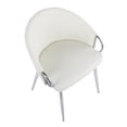 thumbnail image 6 of LumiSource Claire Chairs, White/Chrome, Set Of 2 Chairs, 6 of 8