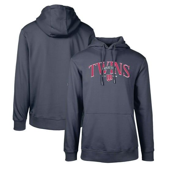 Men's Levelwear Navy Minnesota Twins Cooperstown Collection Podium Retro Spellout Pullover Hoodie