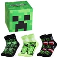 thumbnail image 1 of Calcetines Minecraft para niños, longitud de pantorrilla de 9 a 14 años, paquete de 3 unidades, colo, 1 of 6