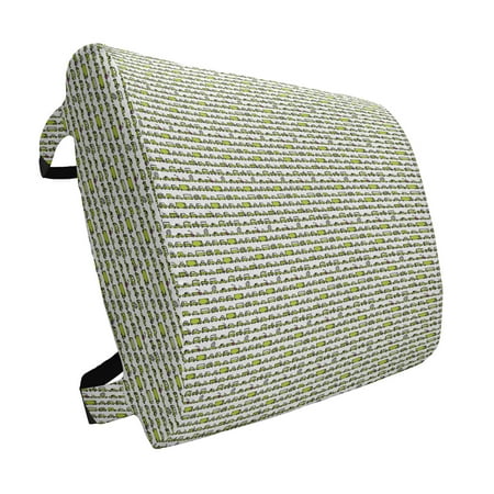 

Cars Lumbar Pillow Number of Cars with Various Jobs Trucks Sedans Buses Traveling Journey Working Soft Back Cushion for Office Chairs with Adjustable Straps 14 x 13 Apple Green by Ambesonne
