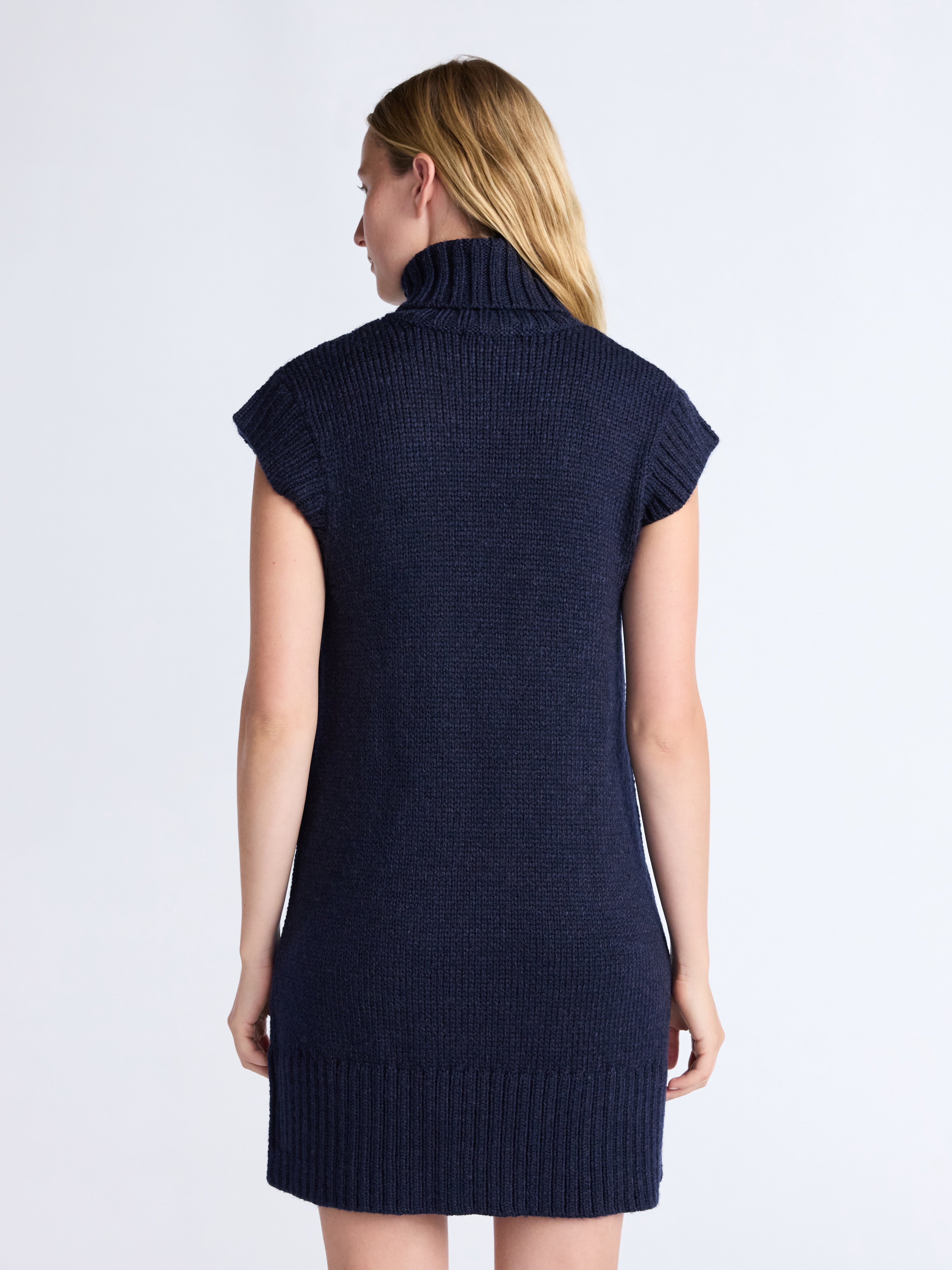 Free Assembly Women's Turtleneck Sweater Mini Dress, Sleeveless, Sizes XS-XXL