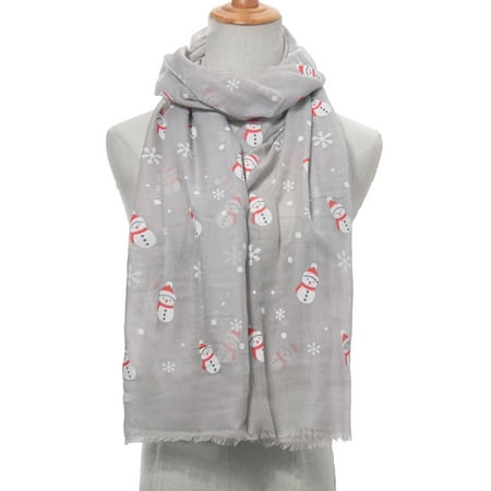 

Honeeladyy Clearance under 10$ Women Christmas Festive Winter Elk Print Warm Winter Snow flake Scarf