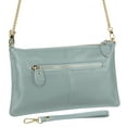 thumbnail image 2 of UTO Small Crossbody Clutch Purse for Women Genuine Leather Ladies Wristlet Wallet Handbag for Daily Traval(Light Blue), 2 of 7