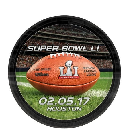 Amscan Super Bowl LI 51 NFL Stadium Football 7 Inch Dessert Plates, 8 (Best Nfl Football Stadiums)