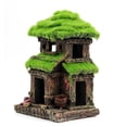 thumbnail image 1 of Fish House - Aquarium Decoration with Lifelike Moss, Comes Fish Tank Accessories witth Big Hole for Fish Sleep Rest Hide and Play, 1 of 5