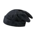thumbnail image 5 of segolike Cute Rabbit Ear Knitted Hat Knit Hat Adults Warm Hat Casual Headgear Comfortable Beanie for Hiking Camping Outdoor Black, 5 of 8