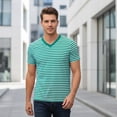 thumbnail image 6 of CONZONE Carnival Men's T-Shirts Short Sleeve T Shirts for Men Casual Crew Neck Striped Lightweight Tees Soft Cozy Athletic Tops, 6 of 8