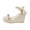 Beige, variant on Hurxie Women's Platform Sandals Wedge Ankle Strap Open Toe Sandals Black 7.5