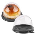 thumbnail image 1 of Paquete de 50 mini recipientes para cupcakes Caja de plástico transparente para pasteles con tapas de cúpula para muffins, pasteles de luna, postres C (haoyi, 1 of 5