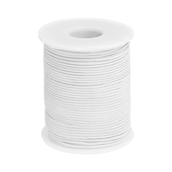 Uxcell 1.5 mm 54 Yards Nylon String, Bracelet String Braided Nylon Thread for Jewelry Making, White