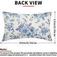 thumbnail image 3 of Blue Floral Pillow Covers 12x20 Inch Vintage Flower Blue Cream Decorative Throw Pillow Covers Set of 2 Chinoiserie Pillowcases Cotton Linen Square Cushion Covers For Couch Bed Sofa Chair Car Decor, 3 of 6