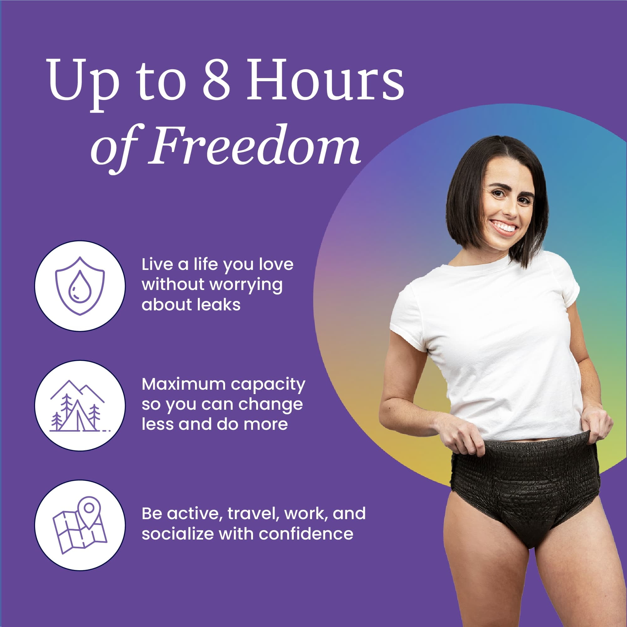 NorthShore GoSupreme Overnight Incontinence Underwear, 8-Hour Pullup Style, Small, 14 Count Bag, White, 22-32 inches, Unisex Adult Diapers