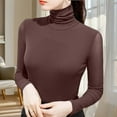 thumbnail image 4 of Kovlvoll Womens Long Sleeve Tops High Neck Slim Fitted Mesh Soft Comfy Thermal Blouses Basic Layer Shirts, 4 of 6
