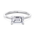 thumbnail image 3 of Balma - East To West Emerald Cut Moissanite Lab- Diamond Solitaire Engagement Ring with Thin Band, 3 of 5
