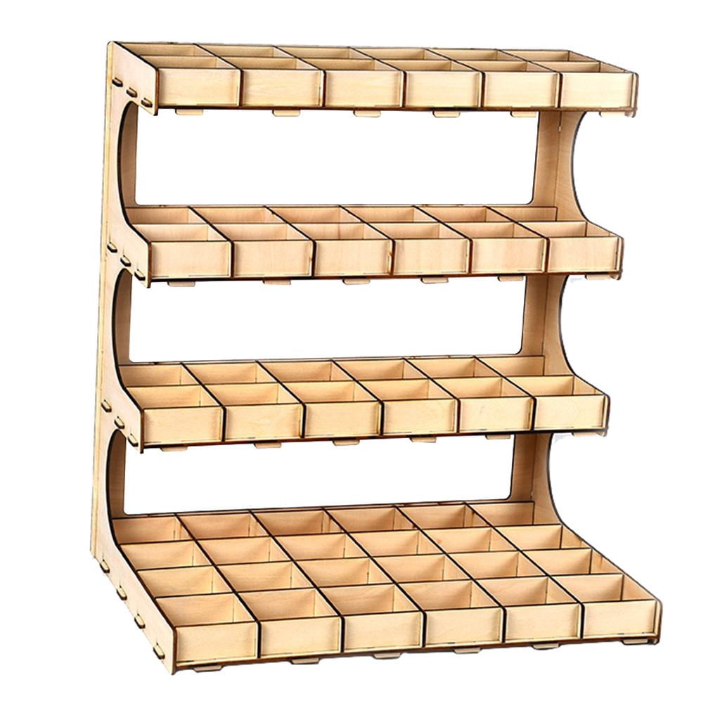 DIY Paint Ink Wooden Rack Model Holder Organizer 4-layer 60-grid