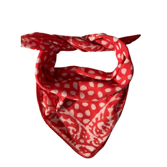 100% Cotton Red Bandana, Face Cover Neckerchief, Head-wrap Vintage Napkin,Face Neck Wrap,Size 21x21 inche