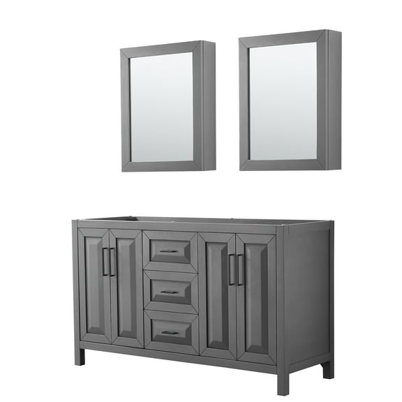 Wyndham Collection Wcv252560dcxsxxmed Daria 59" Double Free Standing Vanity Cabinet - Dark