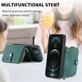 thumbnail image 5 of for iPhone 13 Pro Wallet Case, Crossbody Phone Purse with Card Holder for Women, Zipper PU Leather Carrying Cover Gift with Shoulder Strap Kickstand Anti-drop for iPhone 13 Pro - Green, 5 of 10