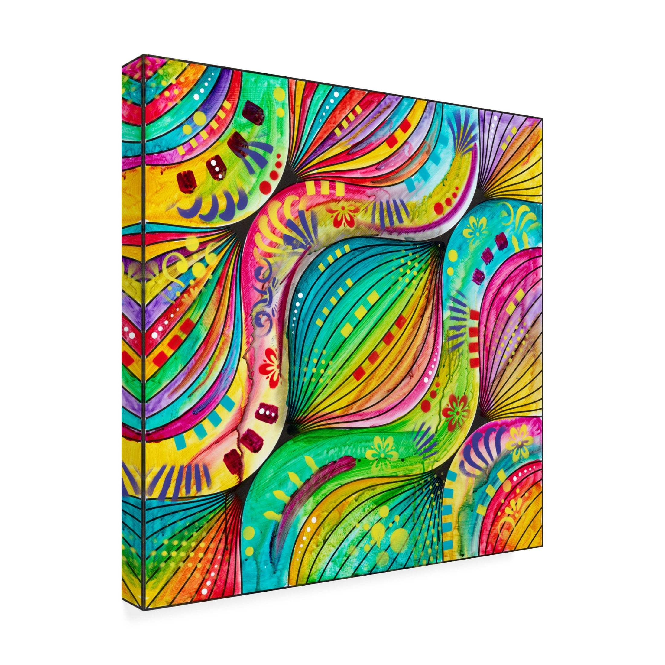 Canvas Wall Art - Dean Russo 'Wavy Pattern' Wall Art for Living Room, Bedroom, or Office Décor by Trademark Fine Art - 14 x 14 Inches