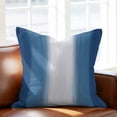 thumbnail image 2 of Throw Pillow Covers, Navy Blue Striped 16x16 Pillow Covers for Couch/Sofa/Bed, Blue White Ombre Farmhouse Gradient Decorative Square Linen Cushion Pillowcase for Home Decor, 2 of 9