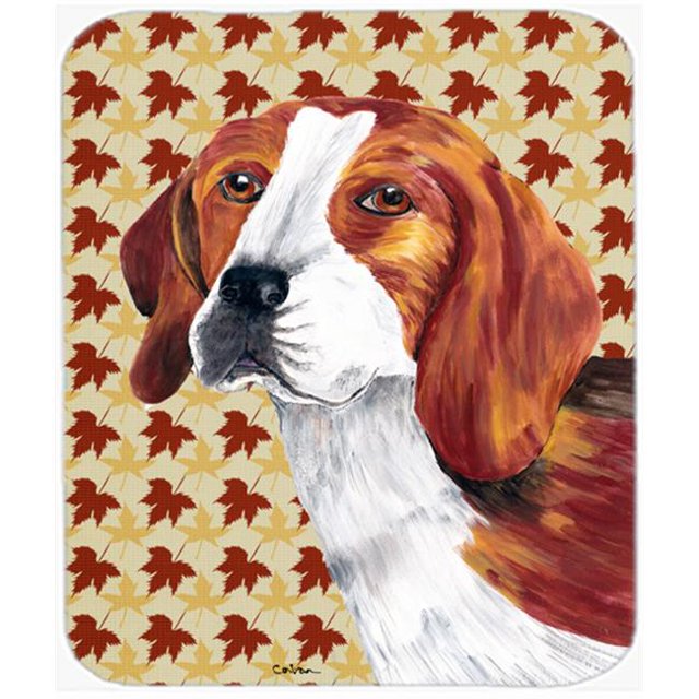 Beagle Fall Leaves Portrait Mouse Pad, Hot Pad or Trivet