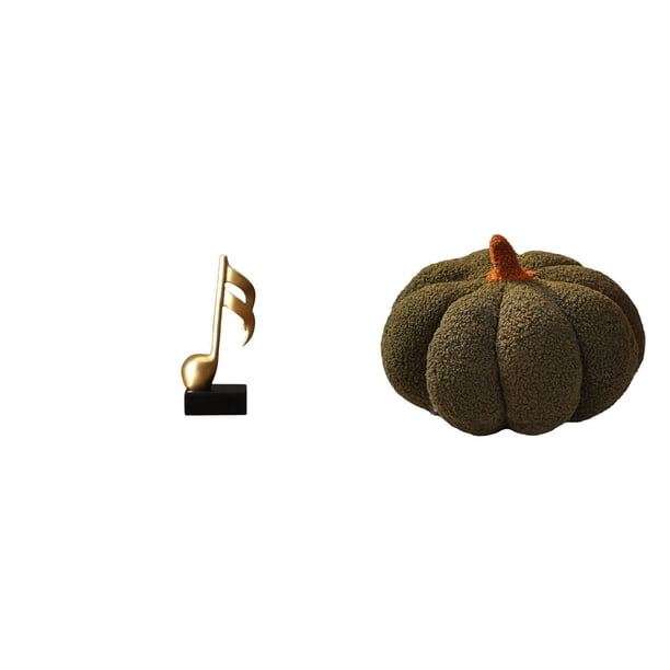 Figura de escritorio,Escultura de notas musicales para escritorio,oficina o decoración del hogar,Almohadas de calabaza de Halloween,Cojines de calabaza de Halloween,suaves,para decoración del