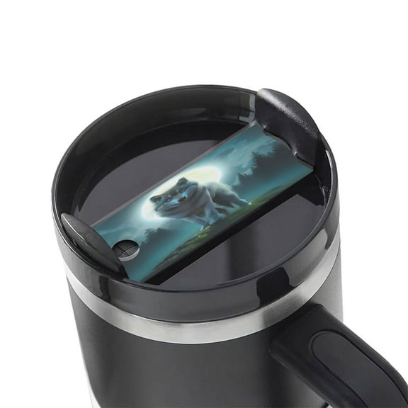 Hirioo Wolf for Stanley Cup Lid Nameplate Personalized Acrylic Nameplate Tumbler Lid Topper(30oz , 40oz)