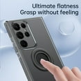thumbnail image 6 of ELEHOLD Matte Case for Samsung Galaxy S23 Ultra,Transparent Frosted With 360° Rotating Ring Holder Kickatand Bracket All Inclusive Lens Protection Shockproof Case 6.8 inch,Clear, 6 of 9