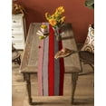thumbnail image 5 of ERUNPONLY Red Wooden Table Runner - 72 Inch Long Grey Stripe Gradient Country Rustic Grain Cotton and Linen Blended Dress Scarves Farmhouse Table Runner for Kitchen Dining, Coffee Table, 16"x72", 5 of 8