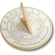 This Unique Sundial Gift Idea is A Great Present for Him, for Her Or for A Couple to Celebrate (60th - Diamond)