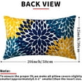 thumbnail image 3 of Navy Blue Yellow Pillow Covers 12x20 Teal Yellow Dahlias Flowers Throw Pillow Modern Farmhouse Rustic Lumbar Pillow Cases Set of 2 Home Decor for Living Room Bedroom Couch Cushion Outdoor, 3 of 6
