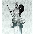 thumbnail image 3 of Retro Duvet Cover Set, Athena on Baroque Background Greek Woman on Classic Damask Pattern, Decorative 2 Piece Bedding Set with 1 Pillow Shams, Twin Size, Pale Turquoise Black, by Ambesonne, 3 of 3