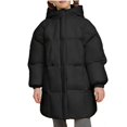 thumbnail image 2 of ATOGUTA Girls Puffer Coat Long Quilted Puffer Jacket Warm Hooded Parka Snow Coats Size 3T-13 Black, 2 of 6