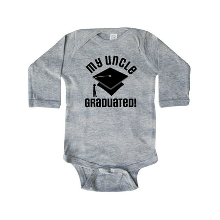 

Inktastic Graduation My Uncle Graduated Gift Baby Boy or Baby Girl Long Sleeve Bodysuit