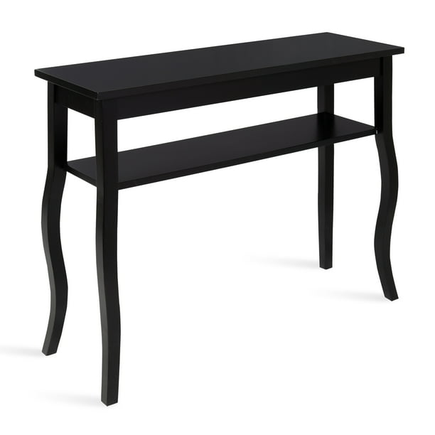 Kate And Laurel Lillian Wood Console Table With Curved Legs Shelf 36 X 12 Black Com Laurel Lillian Wood Console Table, Parsons Console Table Pier One