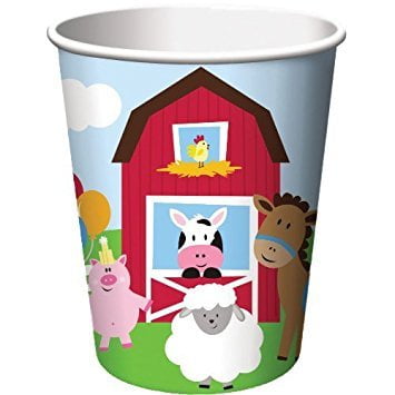 Farm House Fun Barnyard Animals Birthday Party Supplies Set Plates Napkins Cups Kit for 16 by Creative Converting AX-AY-ABHI-73640