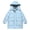 Blue, variant on Lanbubble Girls Winter Coat Quilted Puffer Jacket with Detachable Hood Heart Buckle Waist Belt