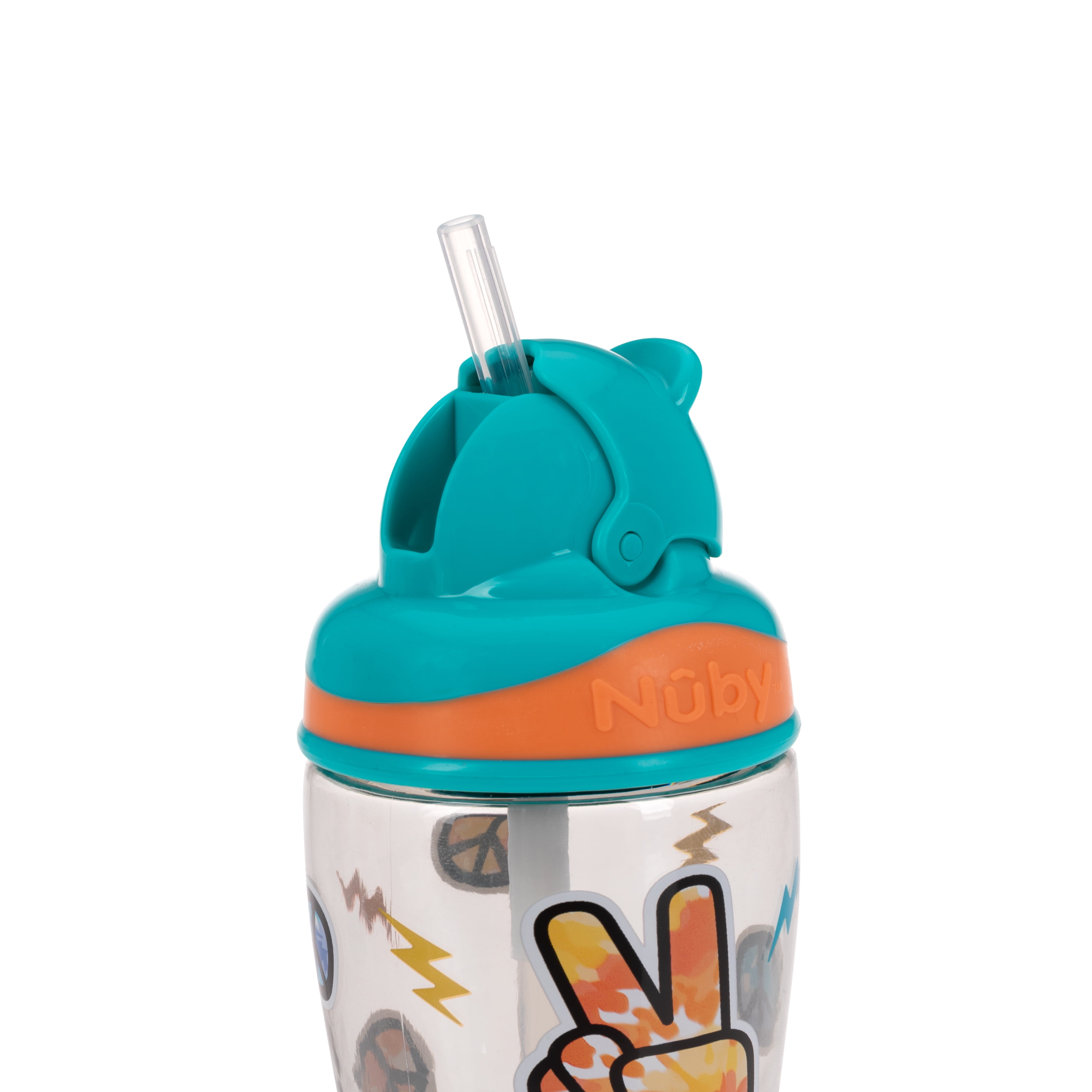 Nuby Thirsty Kids Flip-It Boost Travel Straw Cup for Toddlers, 12 fl oz