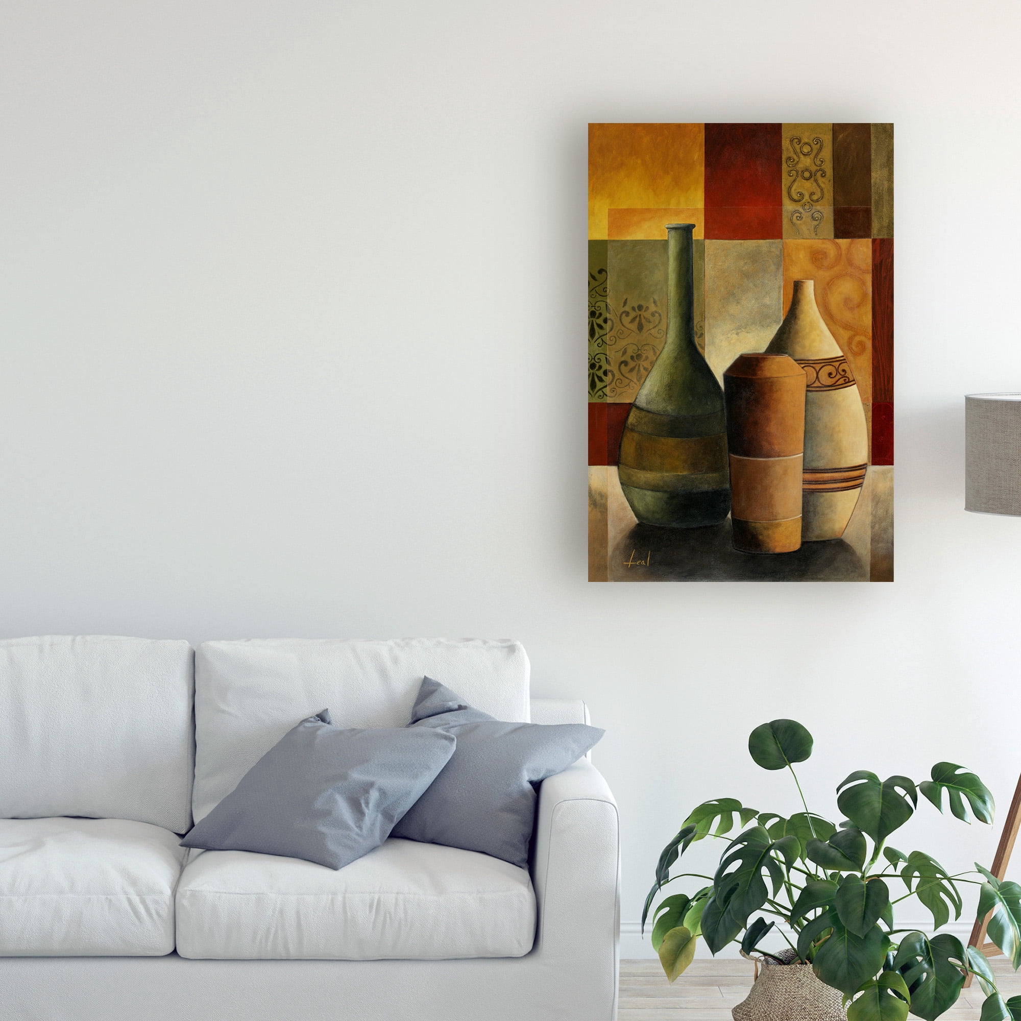 Trademark Fine Art 'Vases Over Geometry 1' Canvas Art by Pablo Esteban