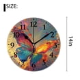 thumbnail image 2 of 14 Inch Wall Clock Battery Operated Silent Clock Decorative for Office, Kitchen, Outdoor, Living Room，Watercolor Beautiful Butterfly Lovely, 2 of 4