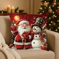 thumbnail image 5 of Christmas Holiday Decorative Throw Pillow Covers 17.7x17.7 Inches Comfortable Fabric Hidden Zipper Home Decor Pillow Cases for Living Room Sofa Bedroom Seasonal Festive Decorations, 5 of 5
