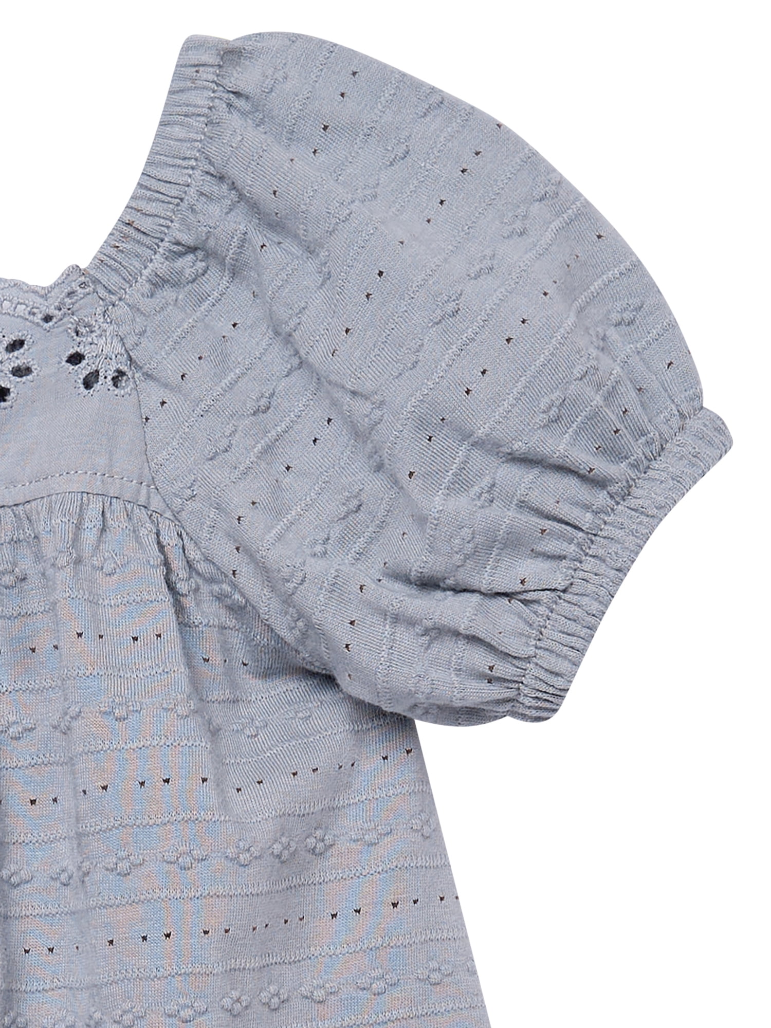 Modern Moments by Gerber Baby Girl Puff Sleeve Dress and Diaper Cover, 2-Piece, Sizes 0/3 Months - 24 Months