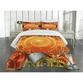 thumbnail image 3 of Ambesonne Steampunk Quilted Bedspread Set 3 Pcs, Retro Gear Technology, King Size, Multicolor, 3 of 5