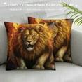 thumbnail image 3 of COMIO  Tiger and Lion Animal Throw Pillow Covers Decorative Pillowcases Throw Cushion Case for Bedroom, Living Room, Sofa, Couch and Bed, 3 of 5