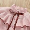 thumbnail image 5 of Riecok Ruffle Shirts for Girls Lapel Collared Plaid Print Button down Blouse Long Sleeve Lightweight Dress Tops, 5 of 6